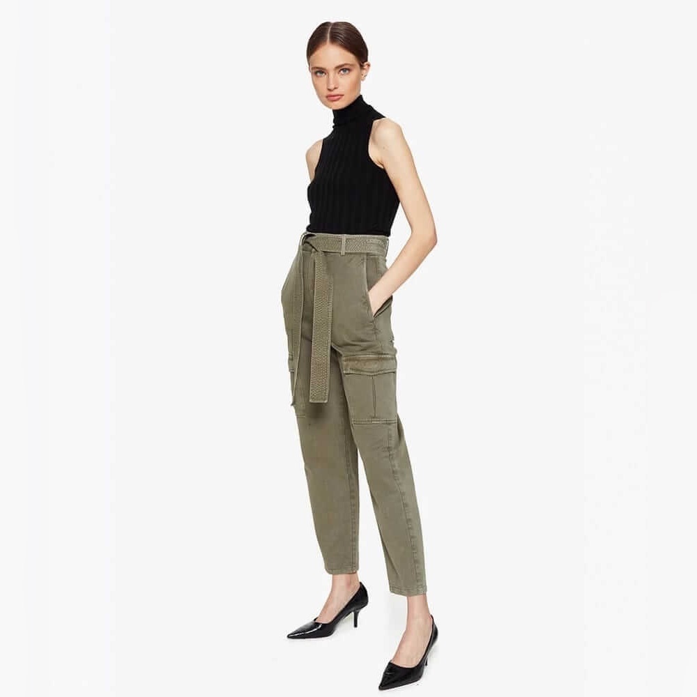 Anine Bing Kennedy Cargo Pants In Washed Khaki Green Size 29
